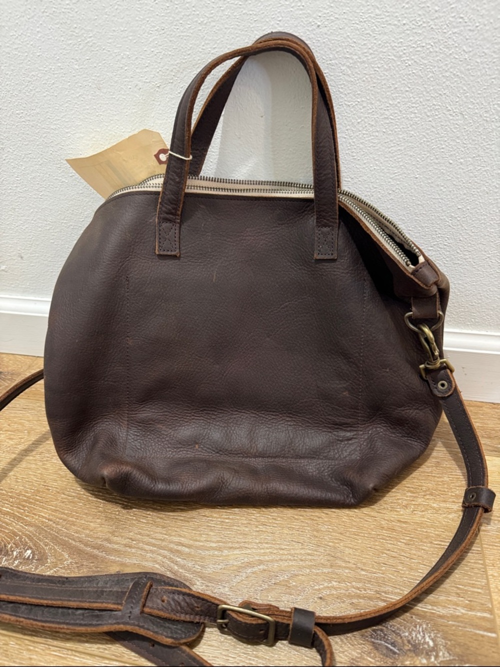 Leather Tote Bag in Dark Brown - Unbranded - Picture 3 of 5